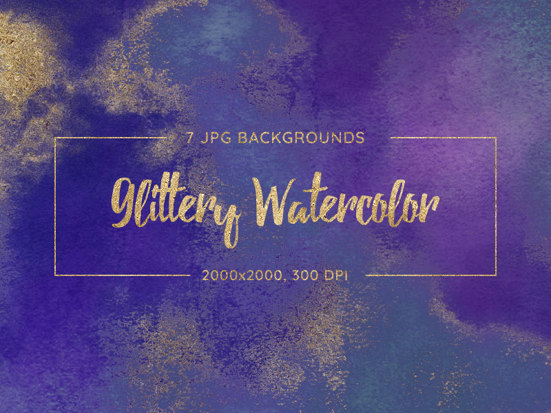 Glittery Watercolor Backgrounds