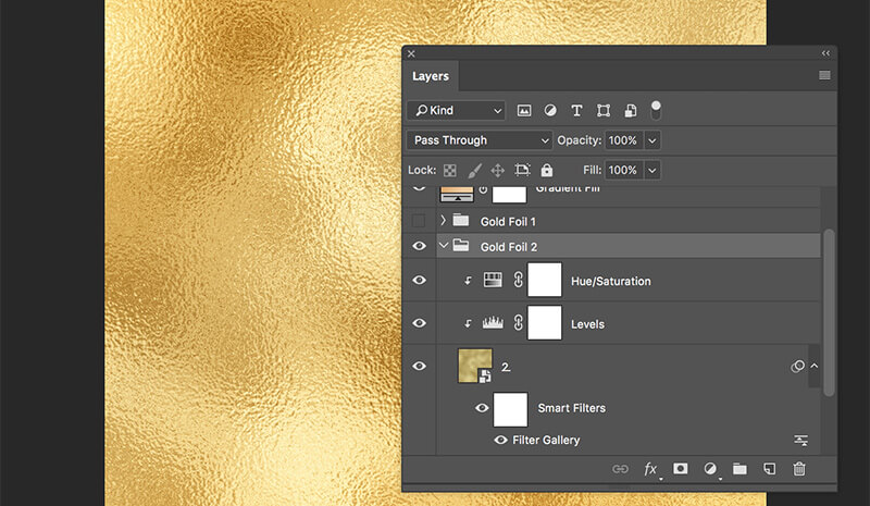 Gold Foil Textures Photoshop Layers