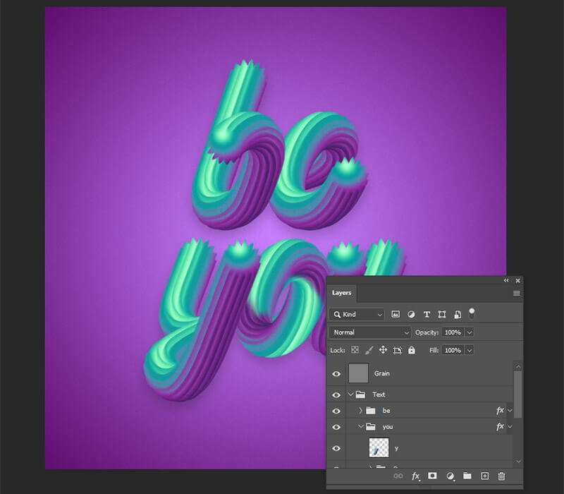 Be You poster Photoshop Layers