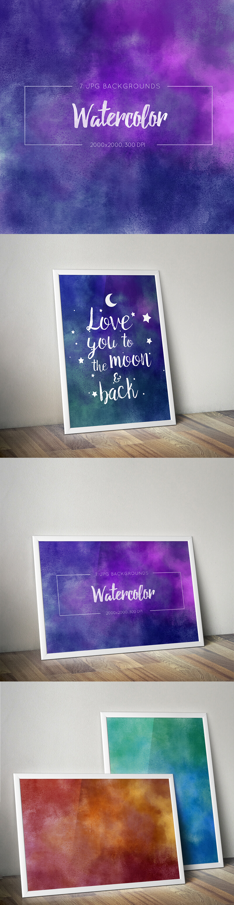 Watercolor Texture Backgrounds Preview