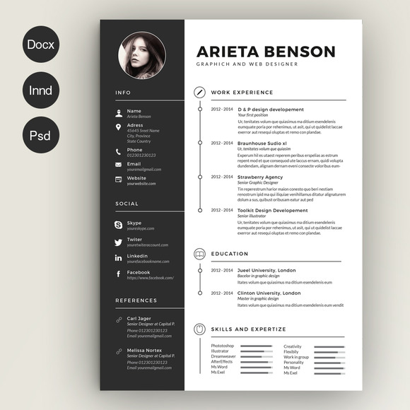 28 minimal creative resume templates psd word ai