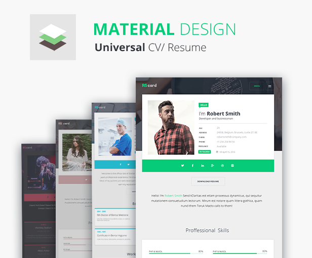 15 material design resume templates for the perfect first