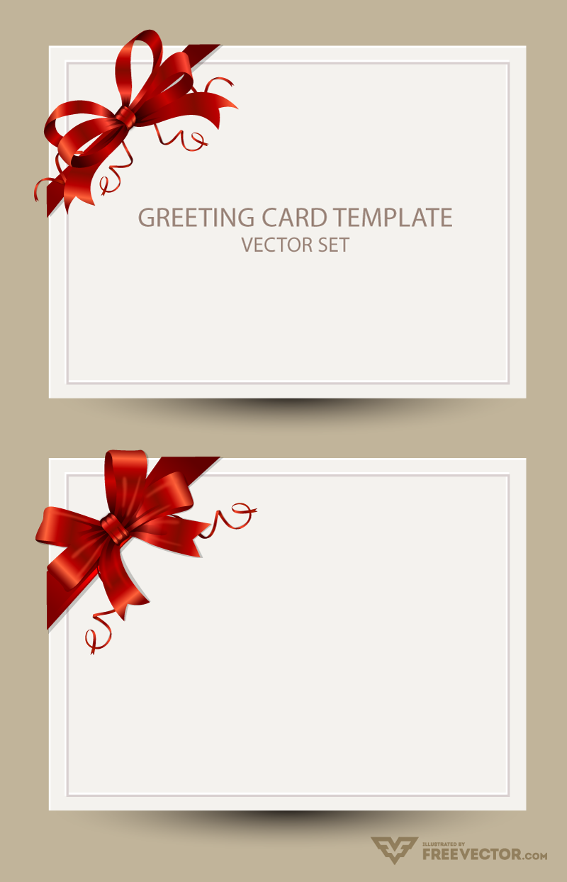 Freebie Greeting Card Templates With Red Bow AI EPS PSD PNG TemplateFlip